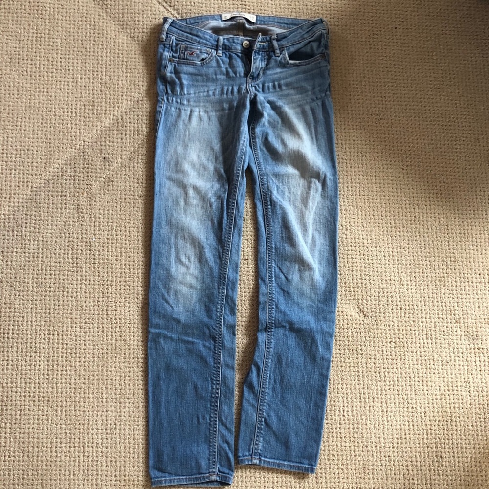 Medium wash straight jeans